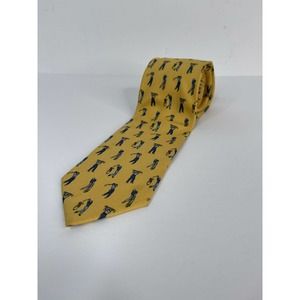 Firenze Italian Silk necktie Yellow golf